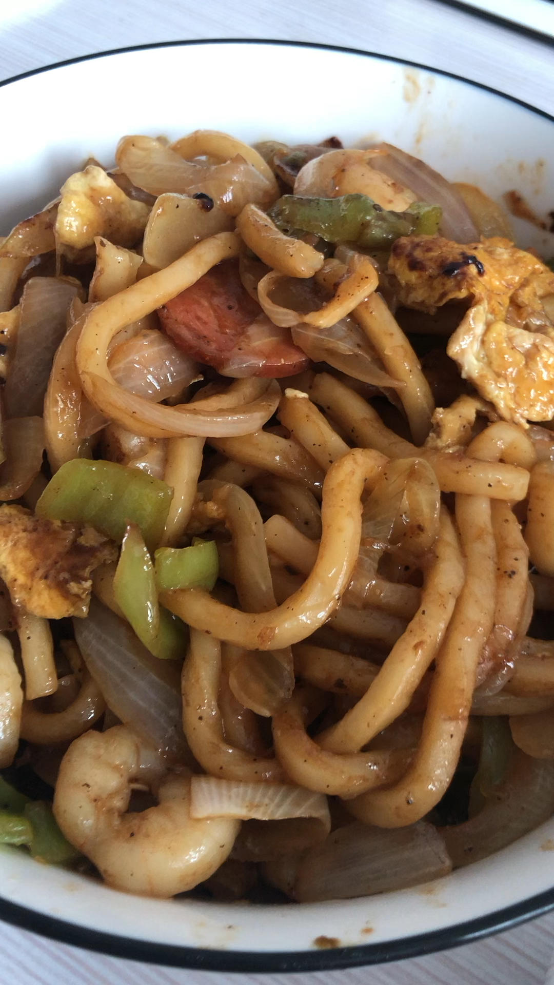 🔥爆好吃的黑椒虾仁炒乌冬面㊙️吃一口就沦陷❗️