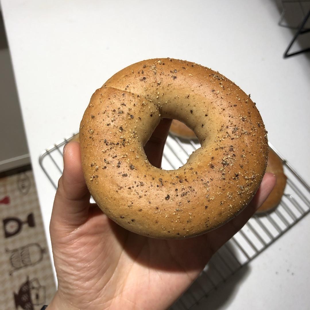 黑胡椒全麦贝果 100%全麦