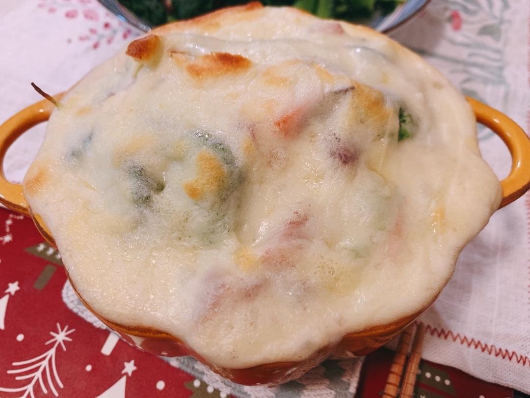 【芝士奶汁烤菜】蔬菜这样烧，丝滑浓香营养高！