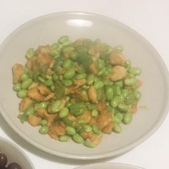 毛豆炒鸡丁