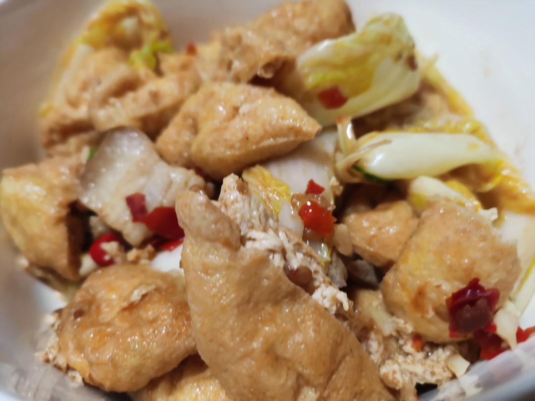 白菜焖油豆腐