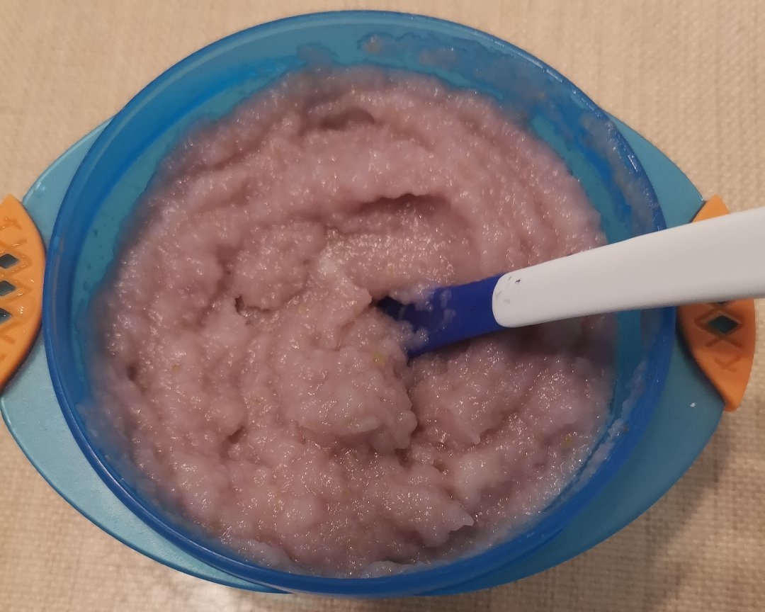 辅食-紫甘蓝苹果泥米粉的做法