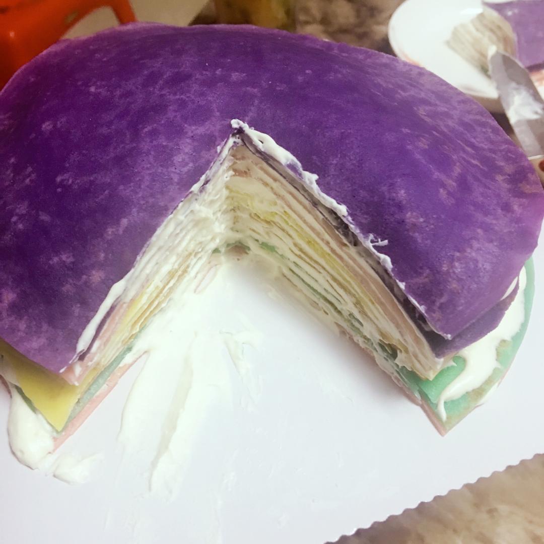 彩虹千层蛋糕 彩虹可丽饼(Mille Crepe Cake)