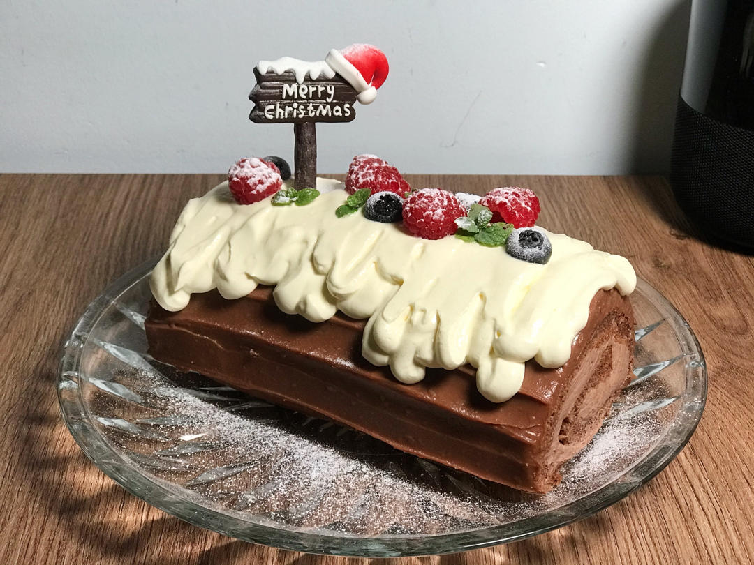 超简单圣诞树根蛋糕卷-超人气菜谱