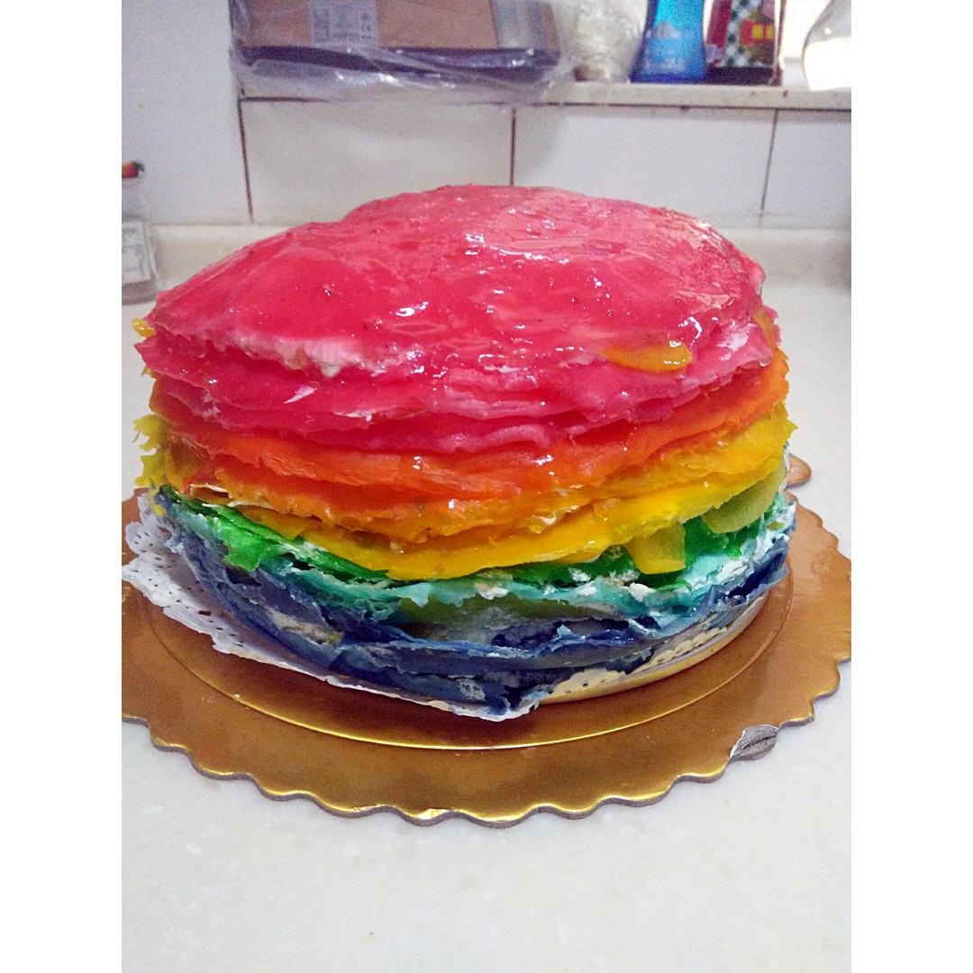 彩虹千层蛋糕 彩虹可丽饼(Mille Crepe Cake)