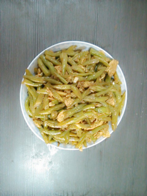 豆角炒鸡蛋