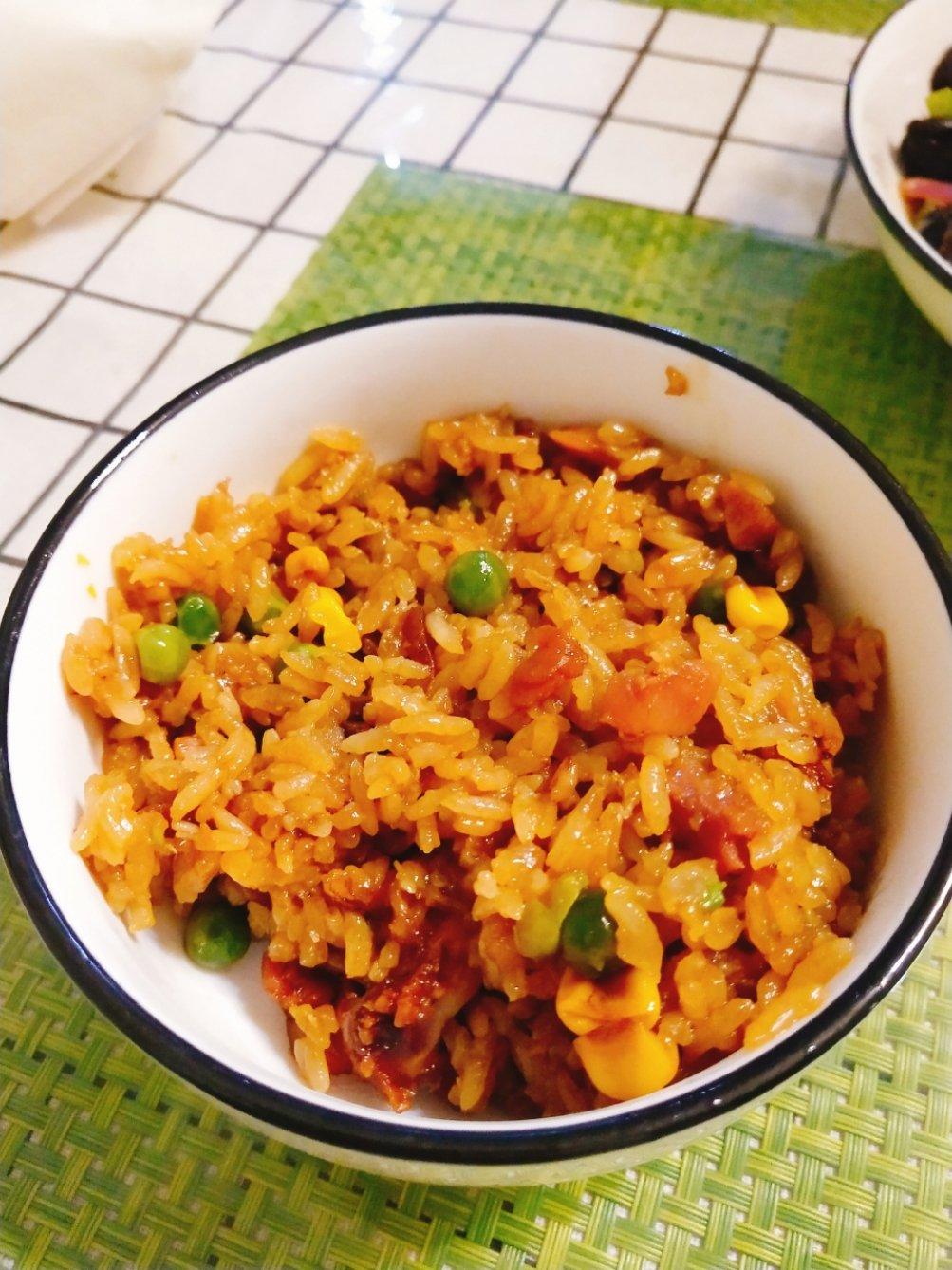 懒人必备～电饭煲腊肠焖饭