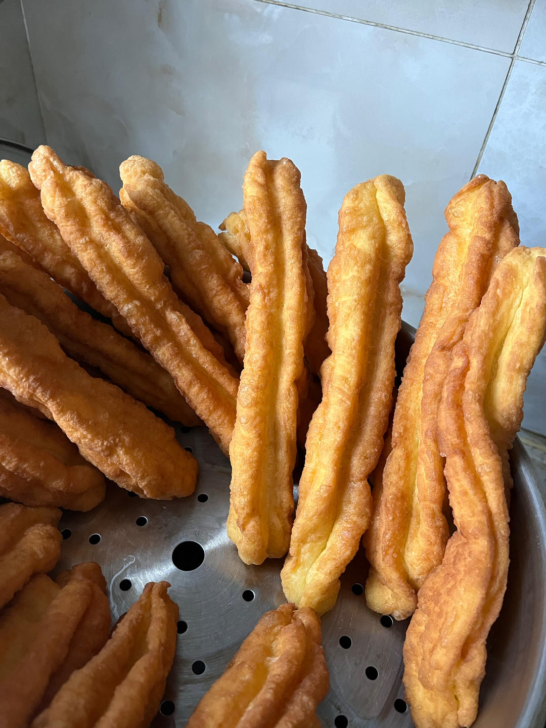 自制无泡打粉油条