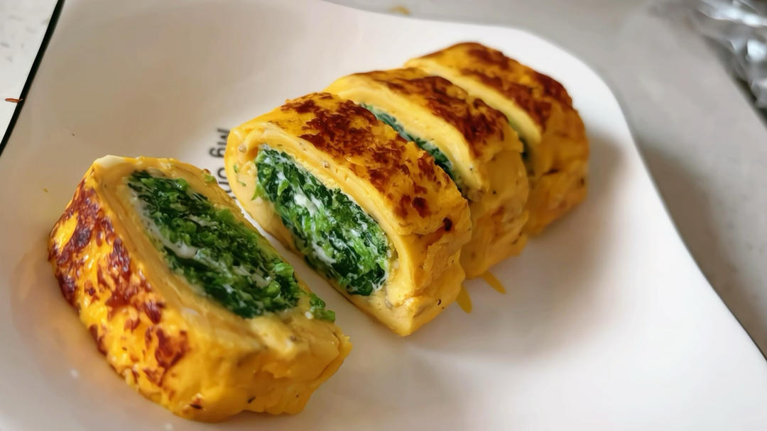 双色玉子烧（菠菜鸡蛋卷）