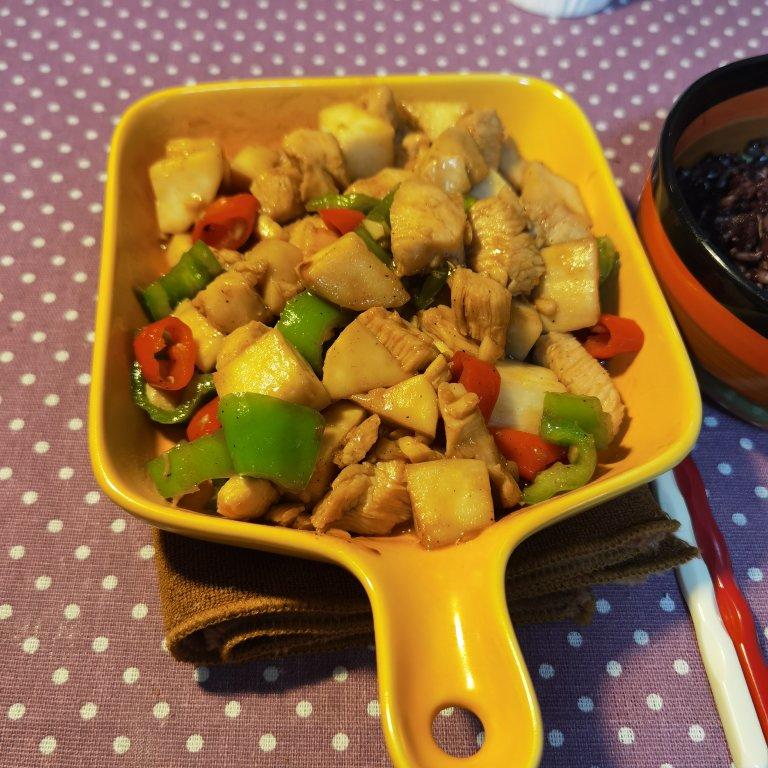 鲜嫩多汁的杏鲍菇炒鸡丁❗低脂低卡好吃不胖