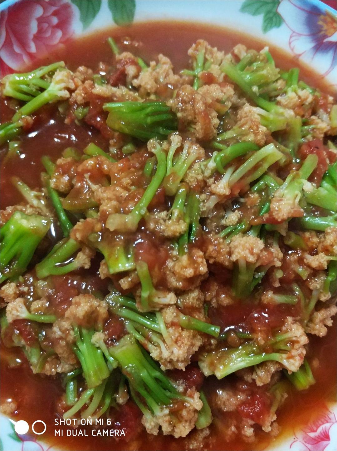 有机花菜炒西红柿