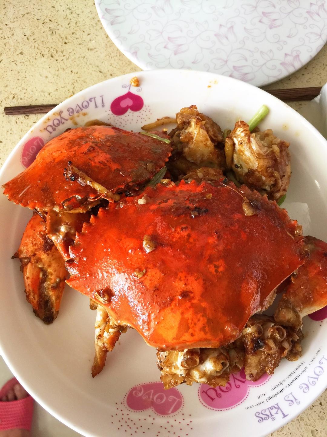 沙茶姜葱炒蟹的做法