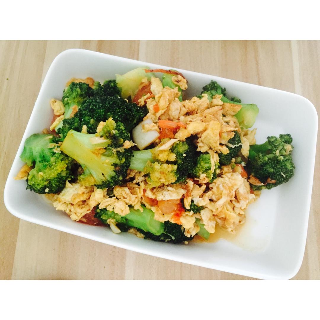 番茄鸡蛋炒西兰花