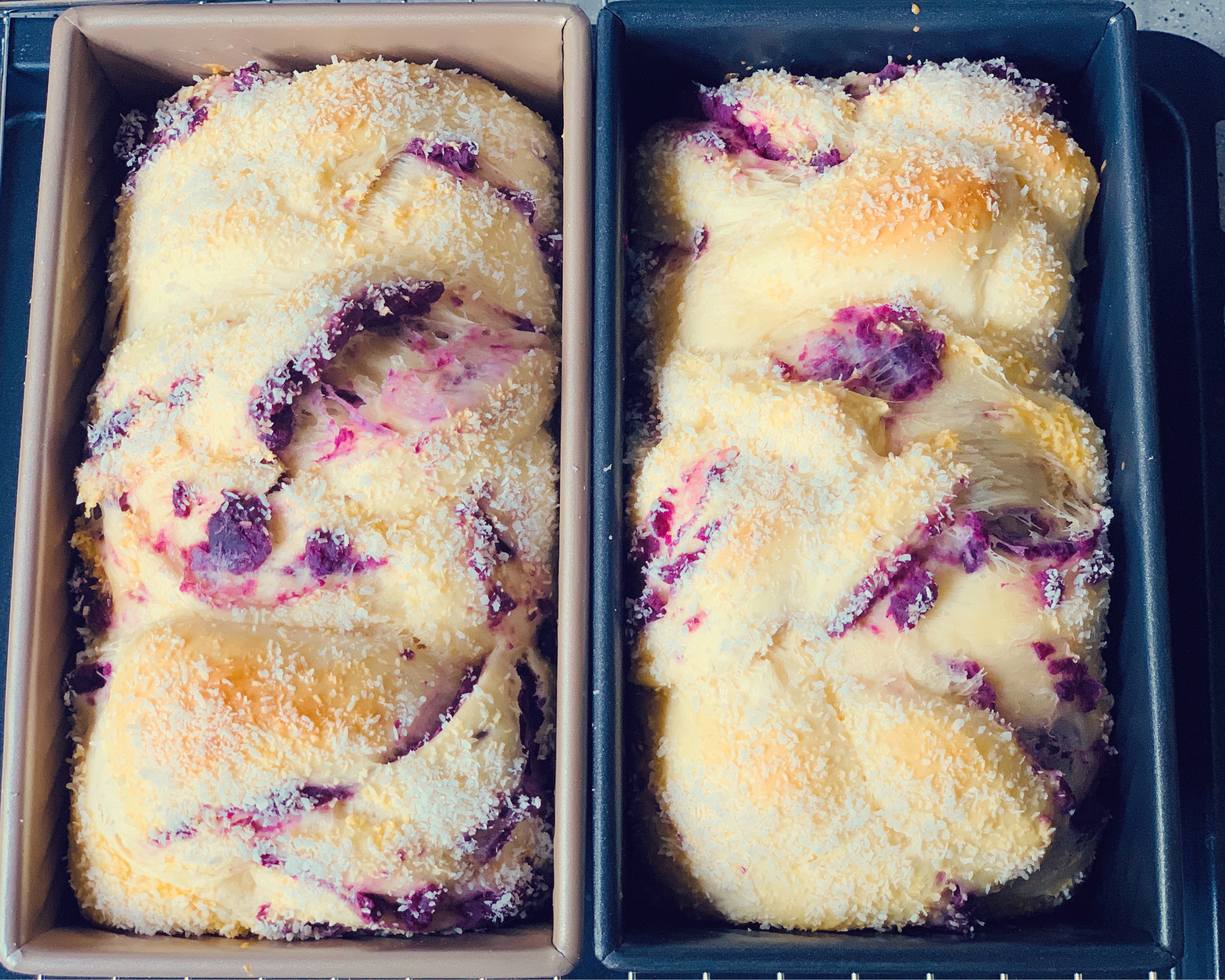 颜值与口味兼备的紫薯雪山吐司（面包机懒人版）的做法