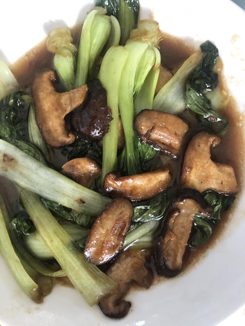 简易版香菇扒油菜