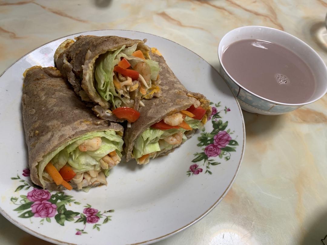 （快手减脂餐！）黑麦鸡肉卷饼（260大卡）