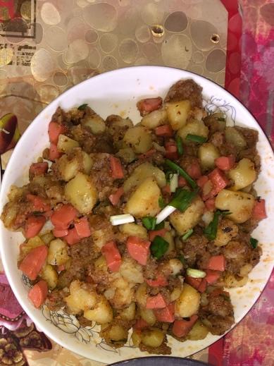 3分钟搞定❗️比烧烤还好吃的孜然土豆火腿丁