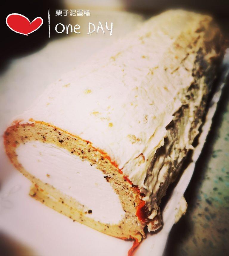 一个栗子卷（红茶蛋糕体）