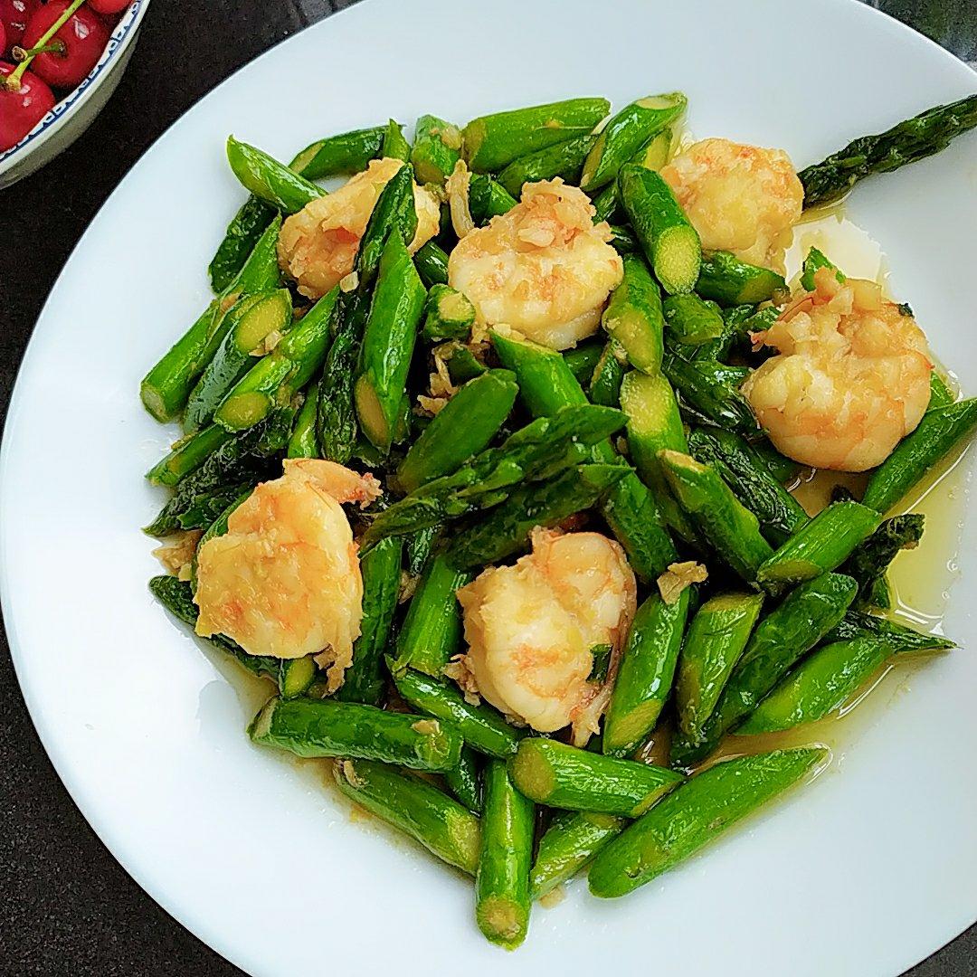 清炒芦笋虾仁
