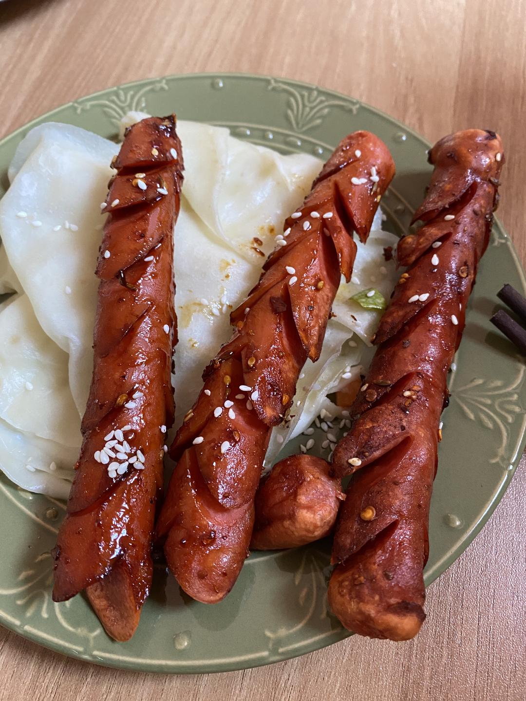 告别小吃摊-空气炸锅香辣火腿肠