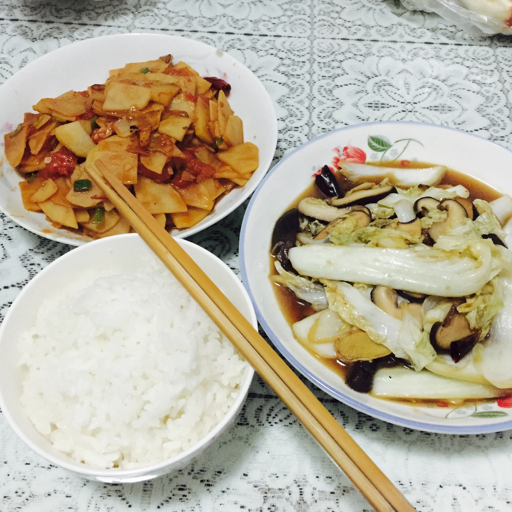 娃娃菜炒香菇