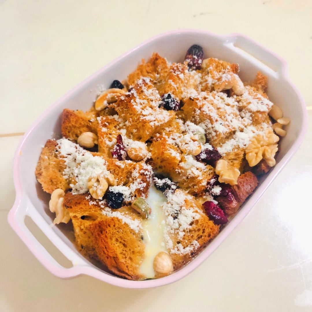 健康营养早餐、面包布丁