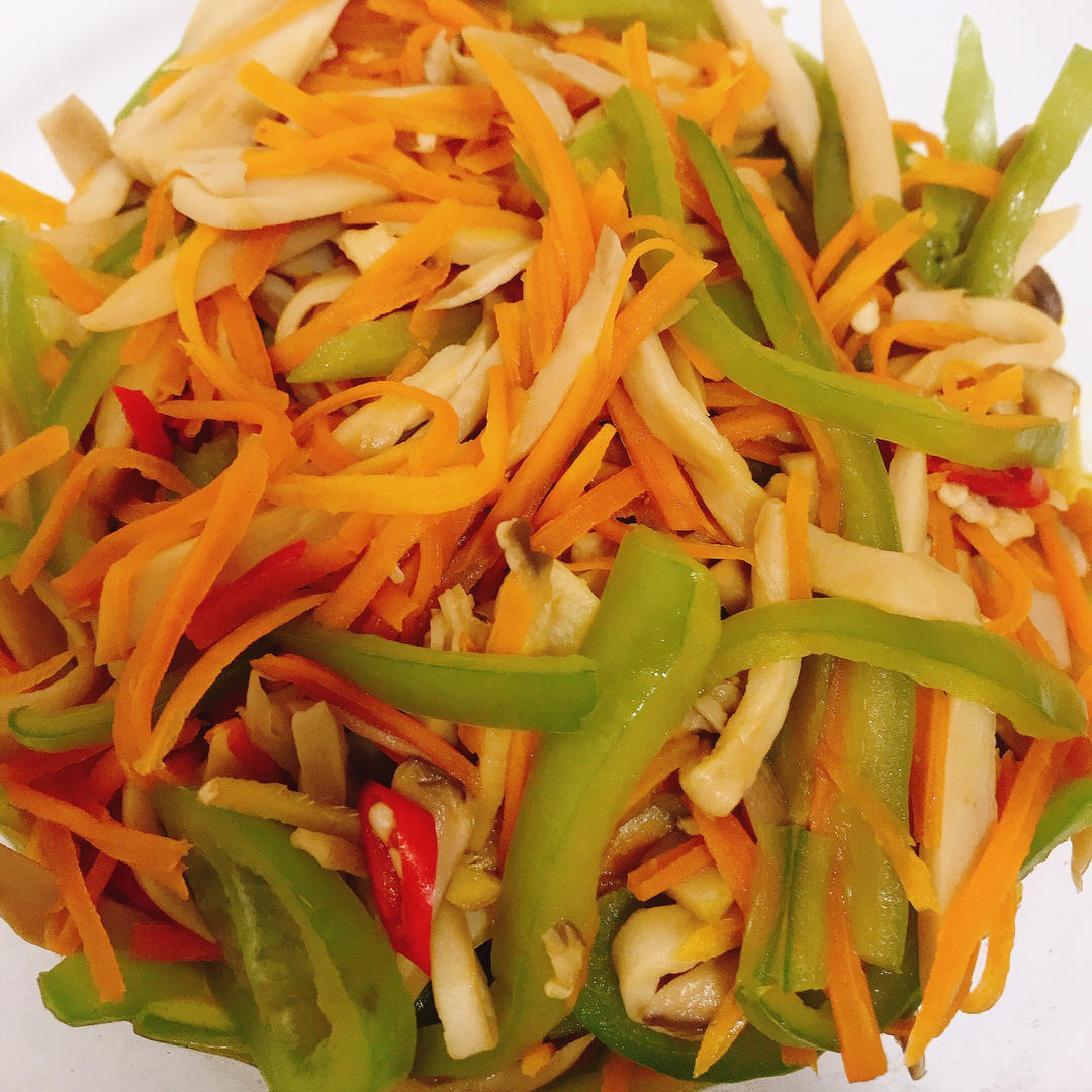 （纯素食）杏鲍菇青椒胡萝卜