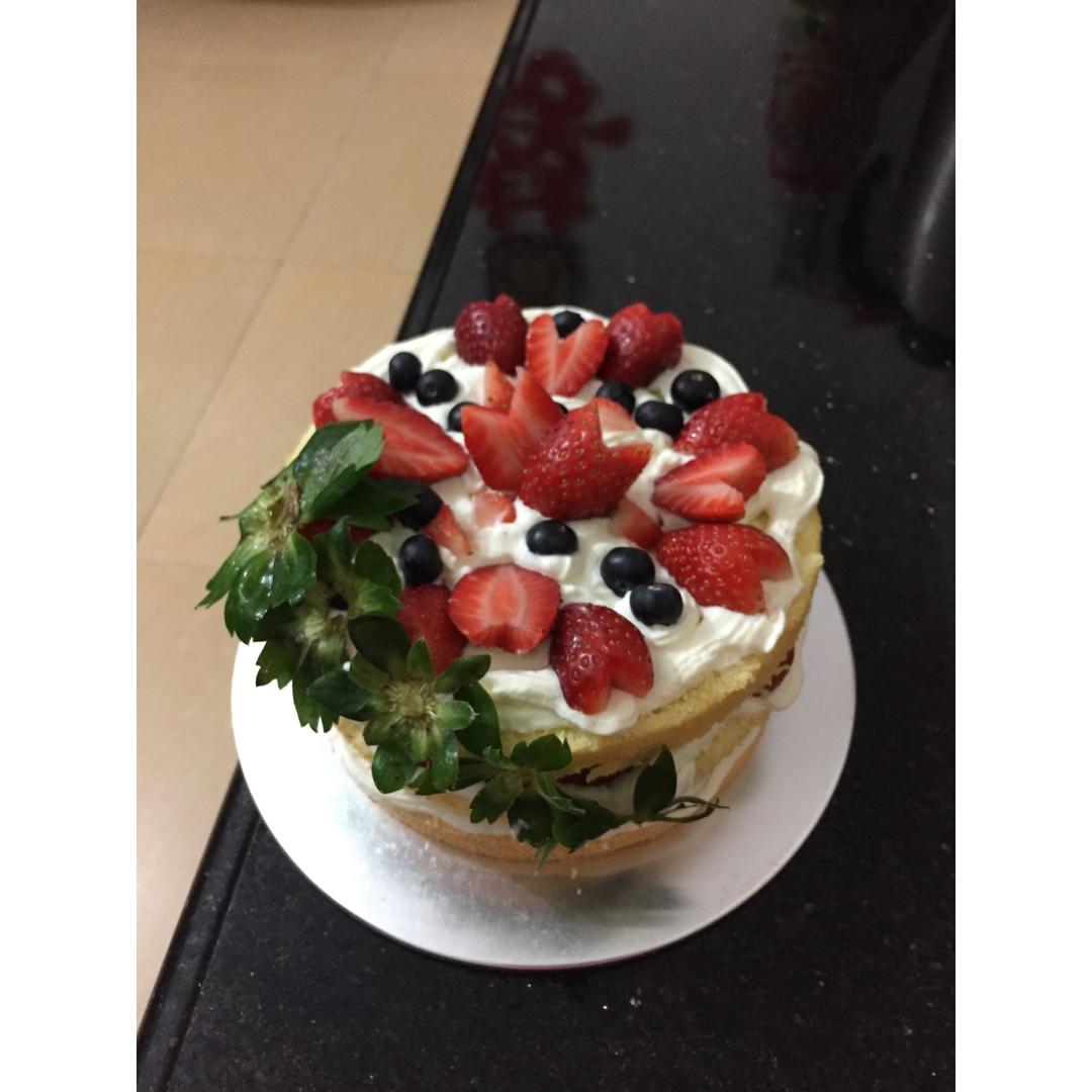 草莓玫瑰裸蛋糕（图文+视频）