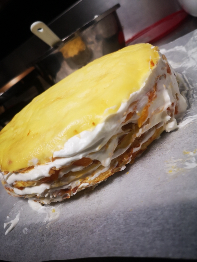 芒果千层蛋糕（8寸）的做法 步骤2