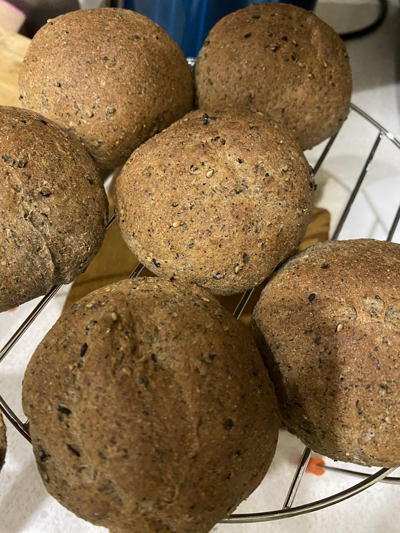 黑芝麻全麦餐包 100%纯全麦