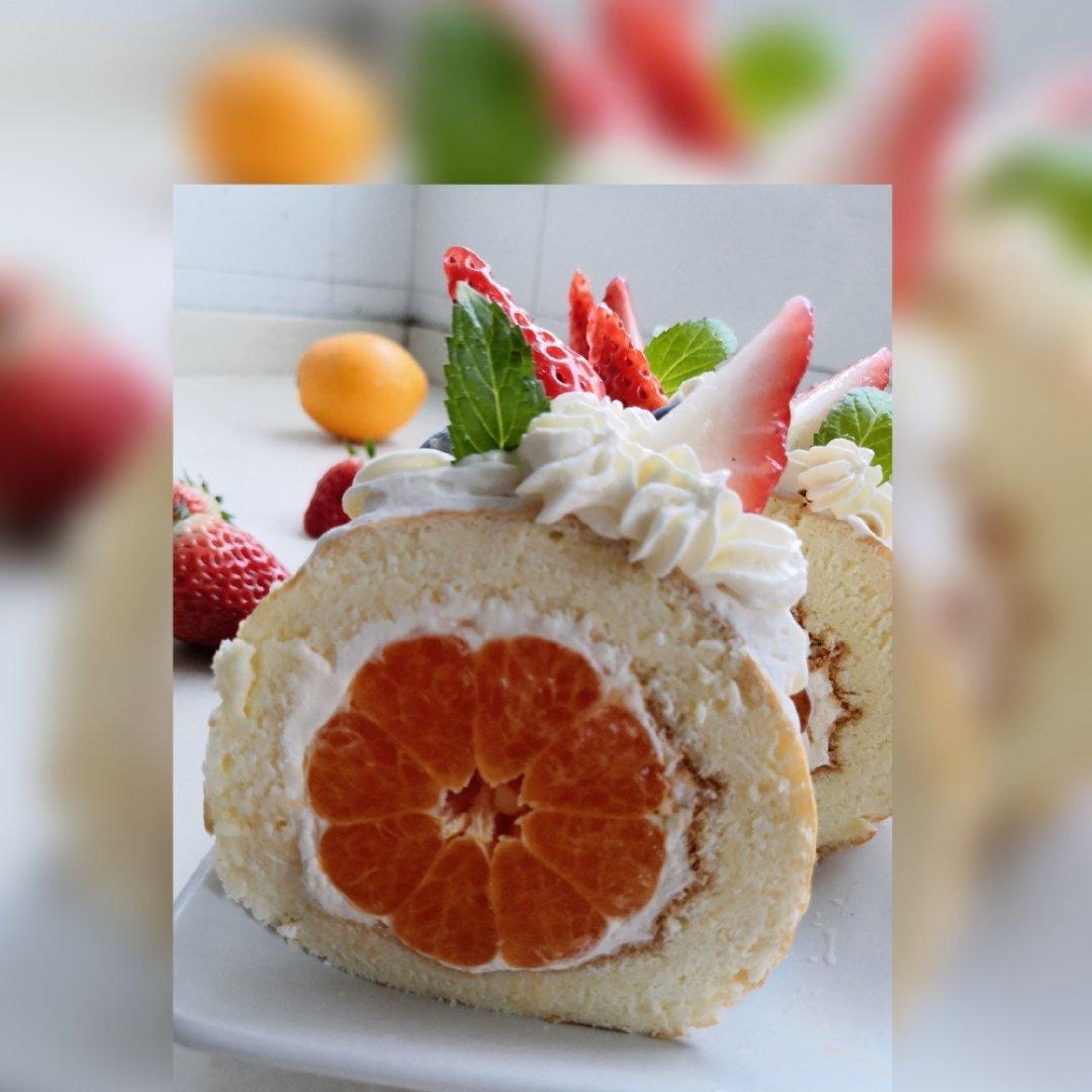 半个桔子卷（蜂蜜蛋糕体）