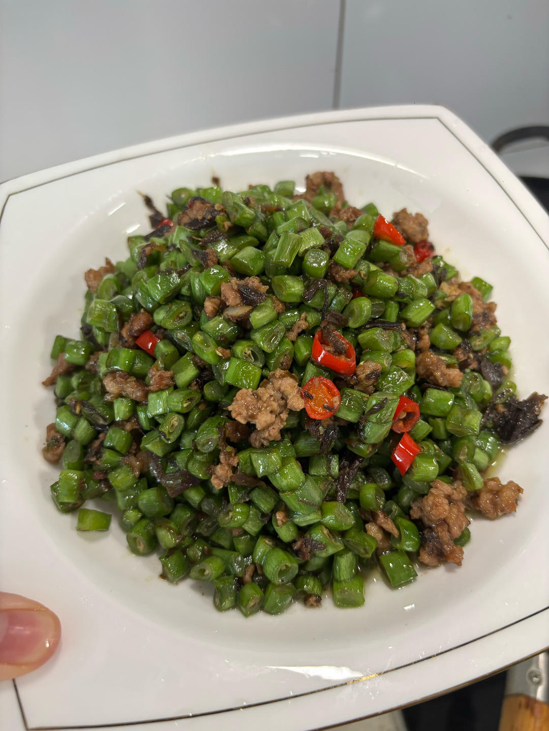 榄菜四季豆