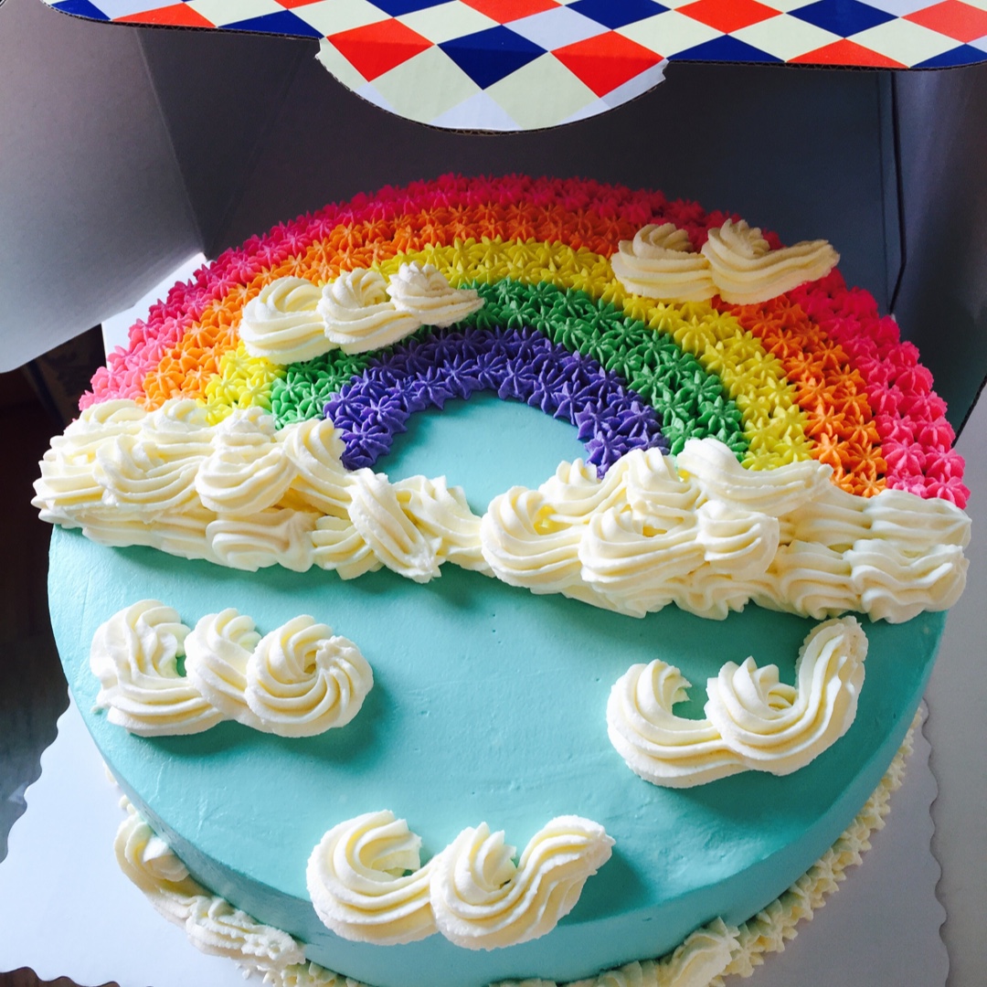 爱上厨房女人做的彩虹生日蛋糕