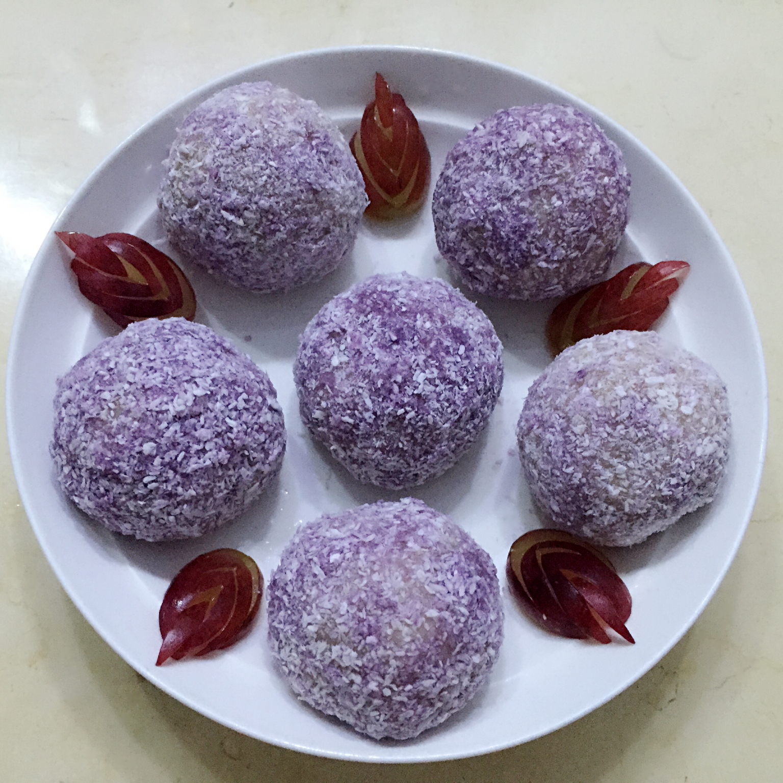 绕絷柔做的椰香紫薯糯米糍