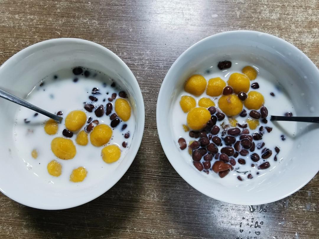 比奶茶好喝百倍❗️🔥奶香红豆南瓜小丸子