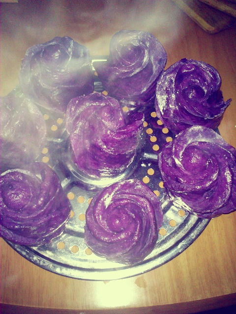 紫薯玫瑰花馒头