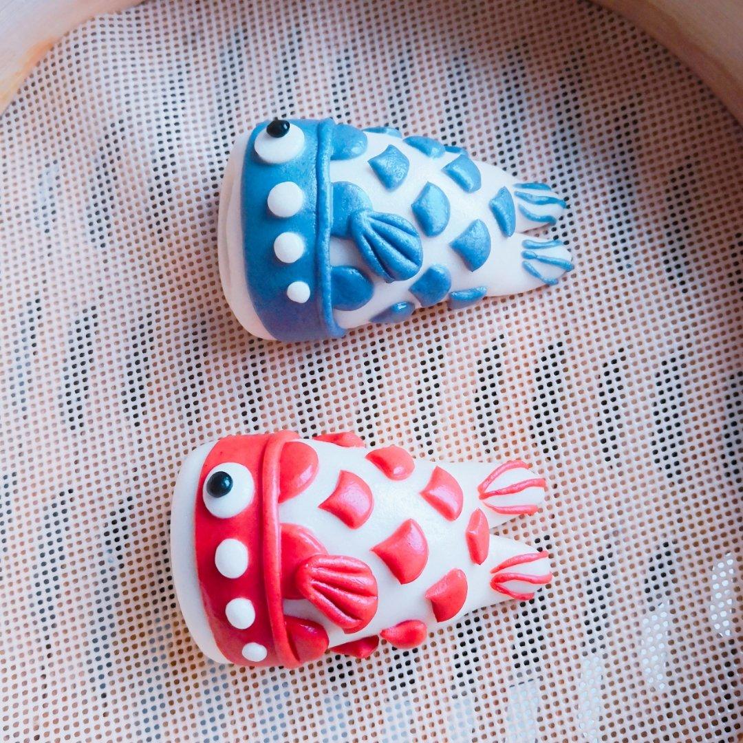 新年幸运锦鲤馒头：仿日本鲤鱼旗