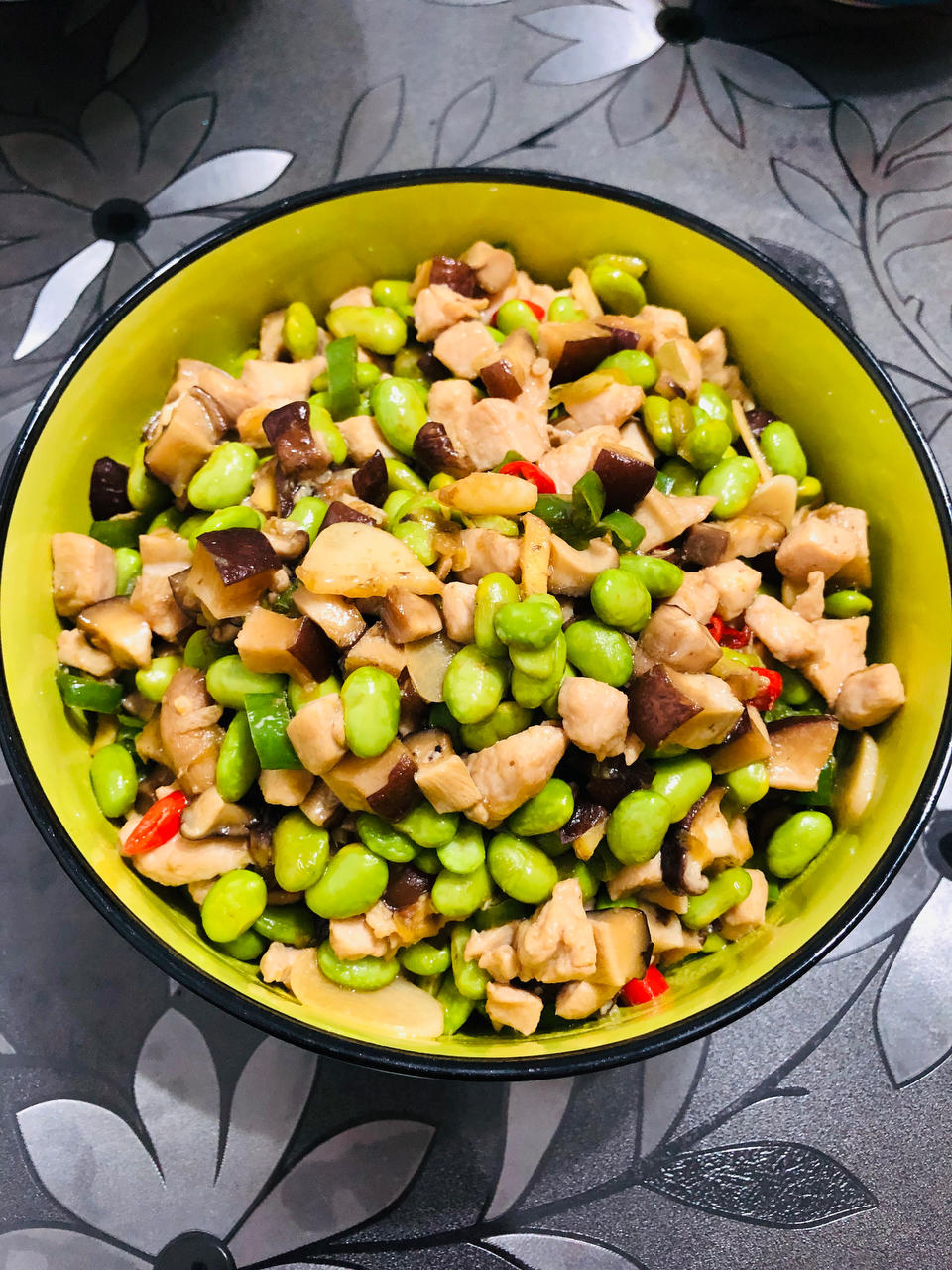 「快手菜」毛豆口蘑鸡丁