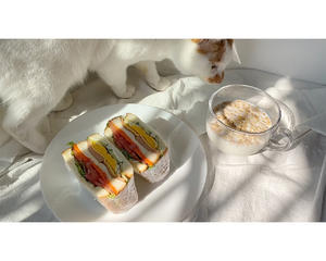 营养早餐吐司三明治🥪好吃又料足😋的做法 步骤8