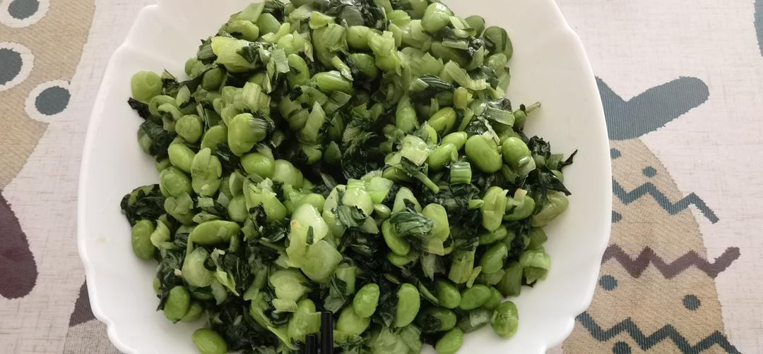 青咸菜炒毛豆子