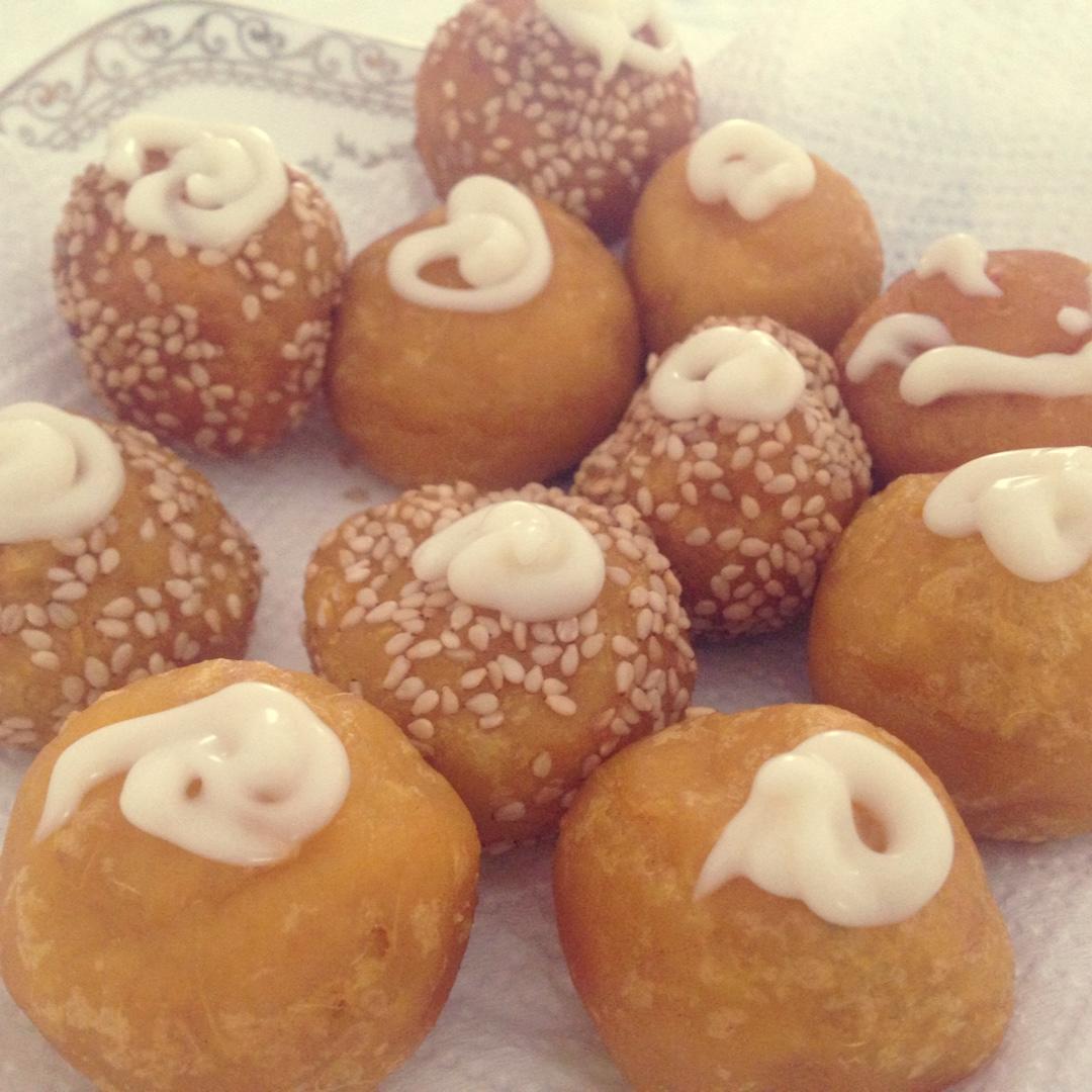 妈妈教炸的红薯丸子