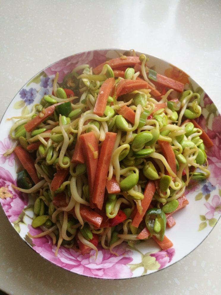豆芽炒肉丝