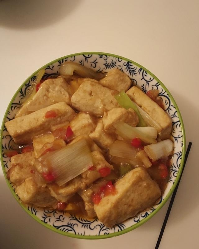 葱烧豆腐