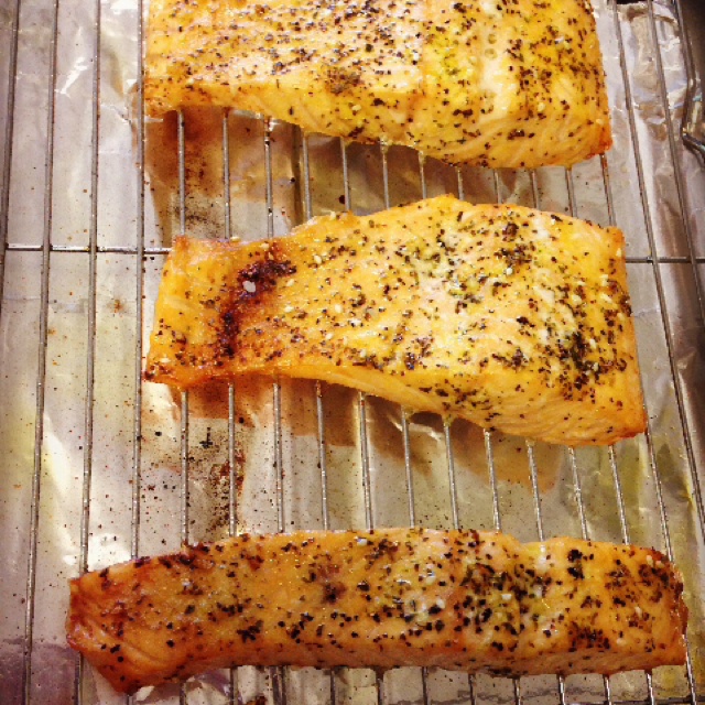 简易烤三文鱼