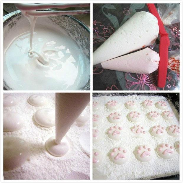 猫爪肉球棉花糖的做法 步骤3