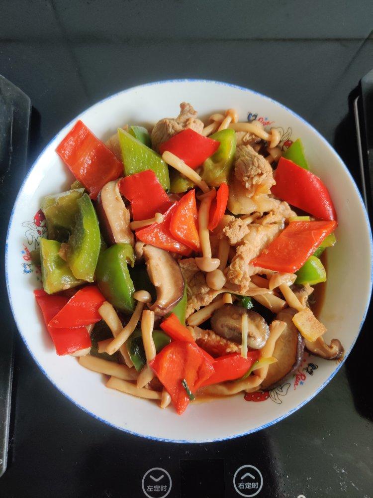肉片炒双菇