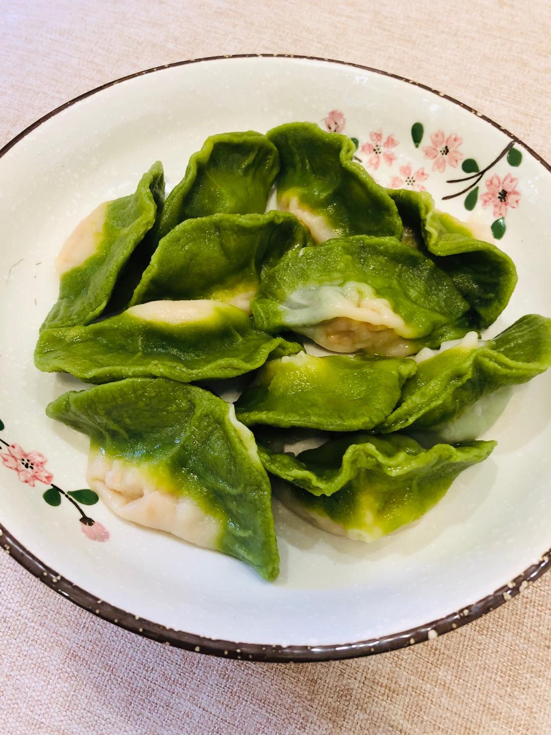 纯素美食｜翡翠水饺（杭白菜、干香菇、豆腐馅）