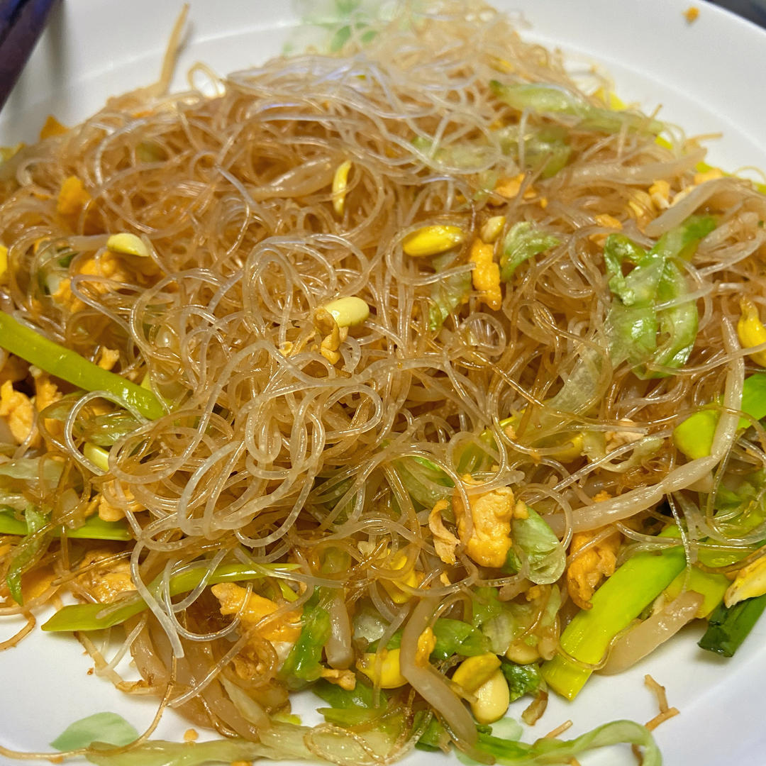 鸡蛋炒米粉，正确泡发干米粉，不碎、不坨、不粘锅、口感Q弹