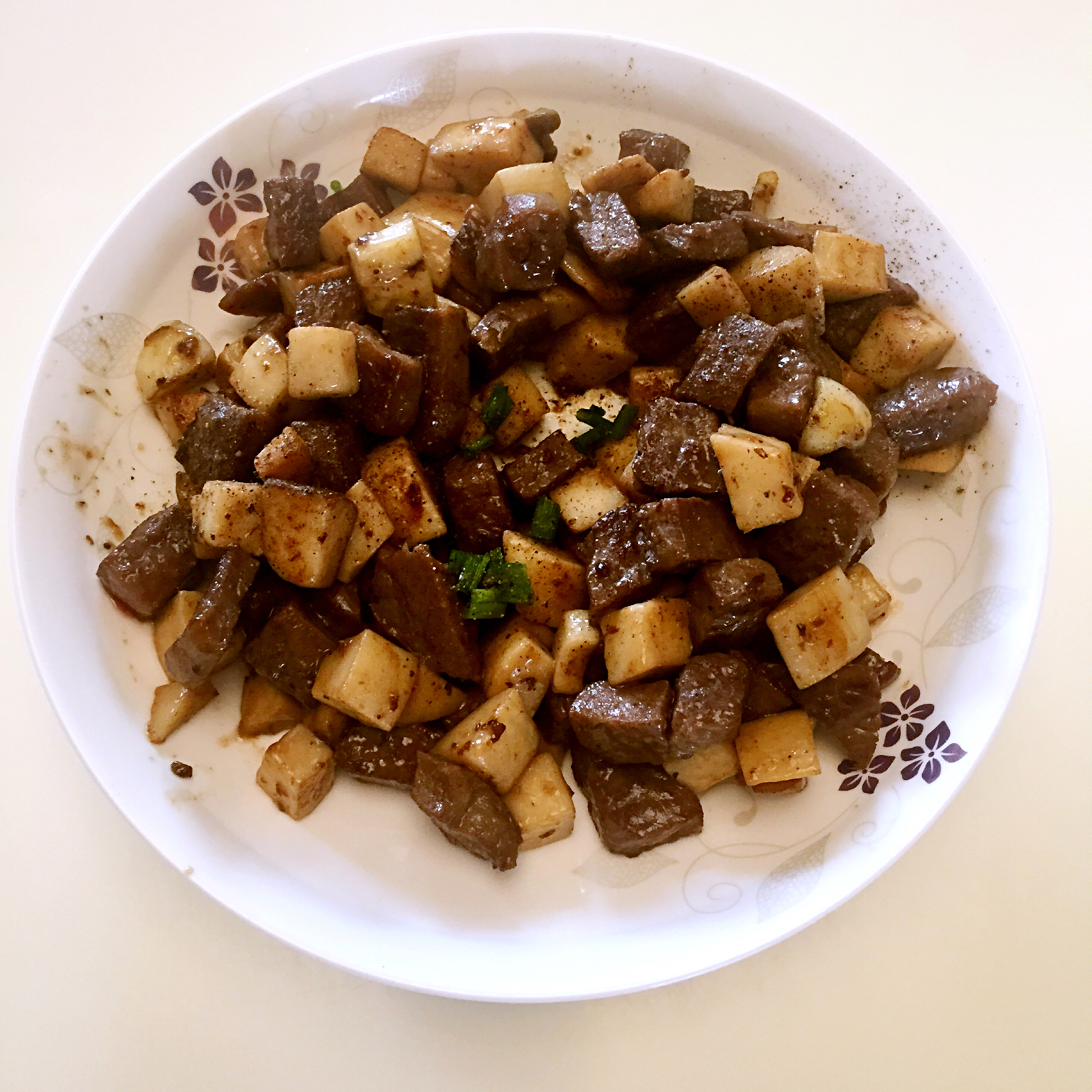 黑椒杏鲍菇牛肉粒