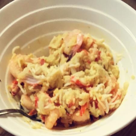 西班牙风味大虾佐虾肉塔塔土豆沙拉